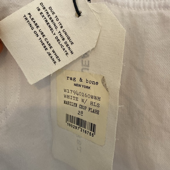 Rag & Bone Marilyn Crop Flare White Distressed NWT - Picture 5 of 11